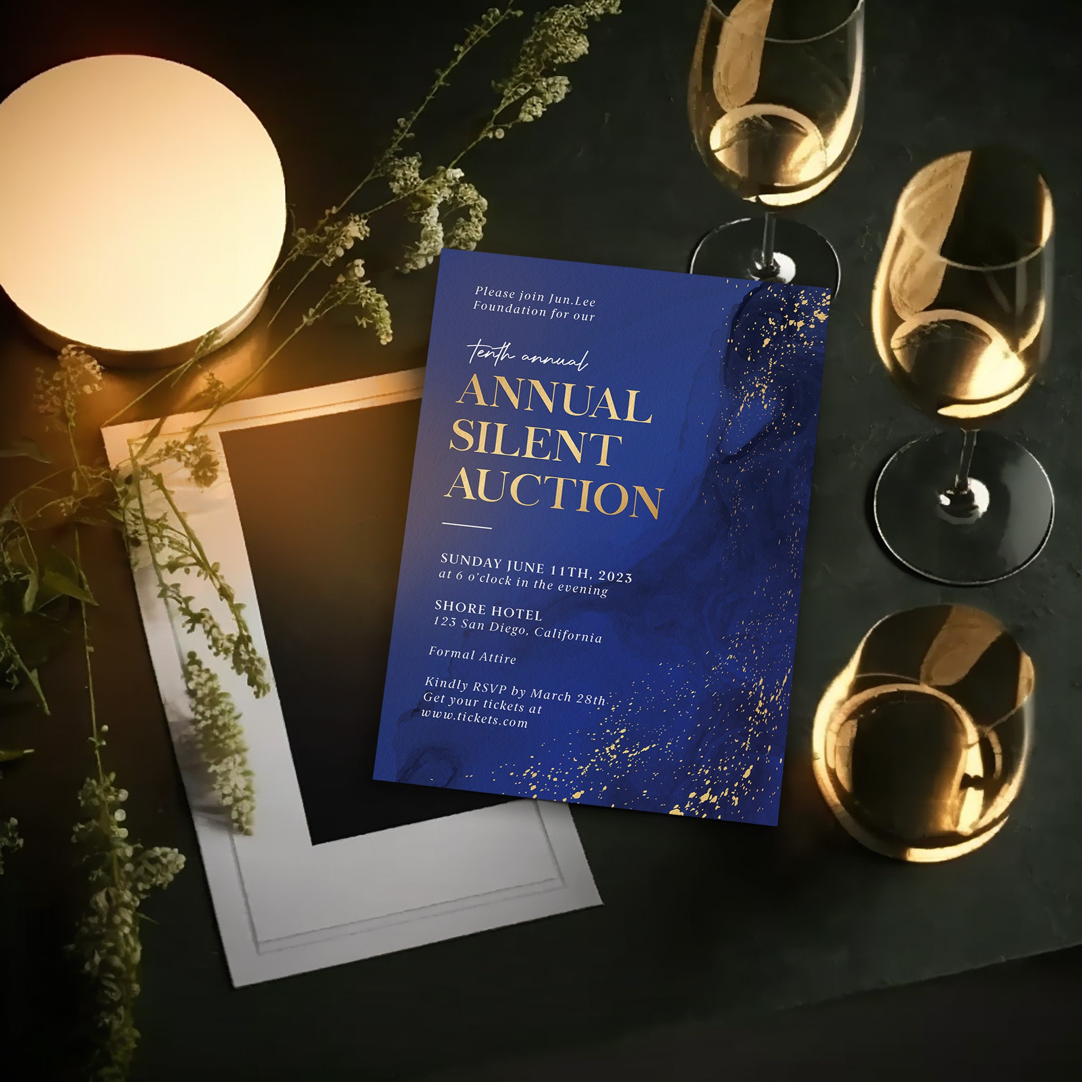 Editable Annual Silent Auction Invitation Corporate Invitation Template