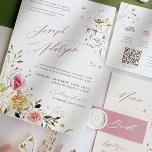 Wildflower Wedding Invitation Bundle Editable Invitation Template Floral Wedding Invite Instant Download Printable Corjl WDWF image 5