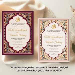 Editable Indian Wedding Invitations Bundle Hindu Wedding Invite Traditional and Mehndi Card Printable Instant Download Corjl IWMB image 2