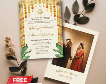 Mandap Indian Wedding Invitation | Hindu Wedding | EditableCanva Template | Instant Download