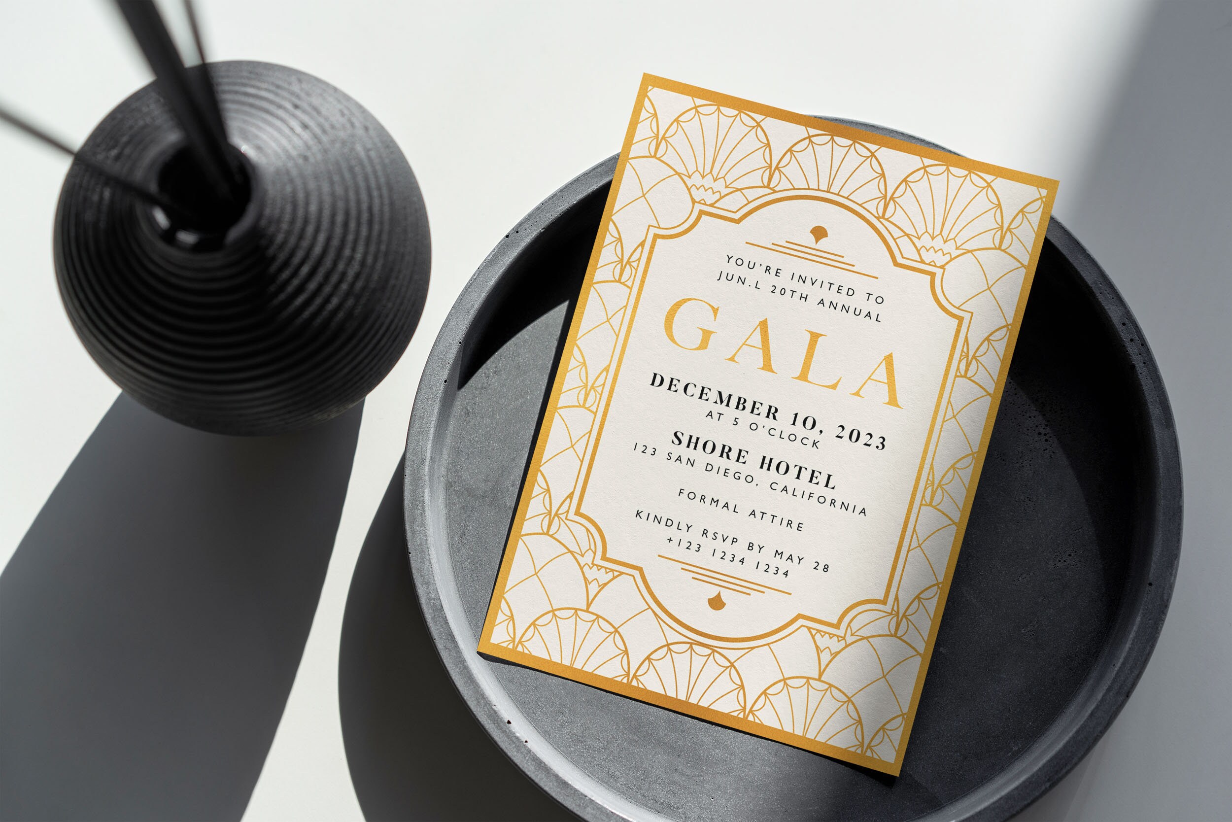 Editable Gala Party Invitation Gala Fundraiser Banquet Invitation ...