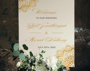 Mandala Indian Wedding Welcome Board | Hindu Wedding | Editable Digital Canva Template | Instant Download
