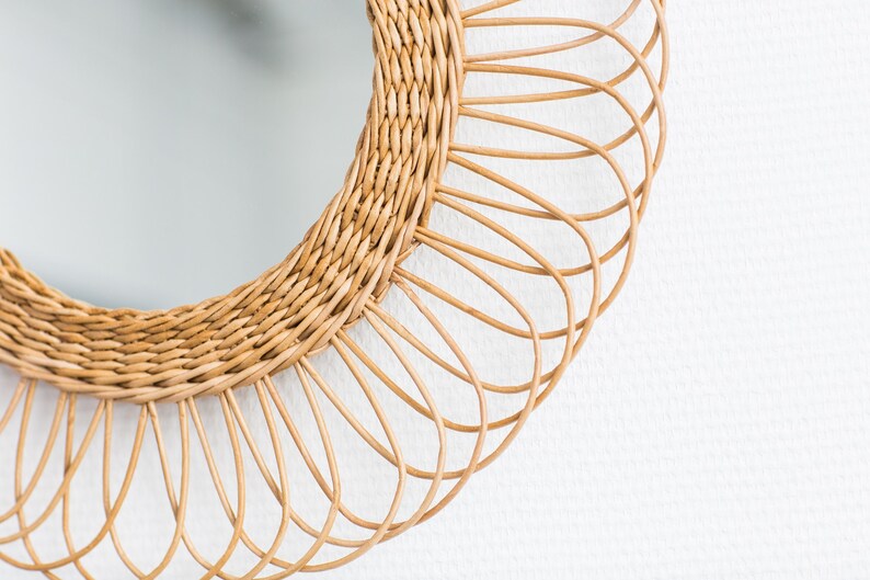 Boho Nursery Decor Wicker Wall Mirror Nursery Decor Nursery Etsy