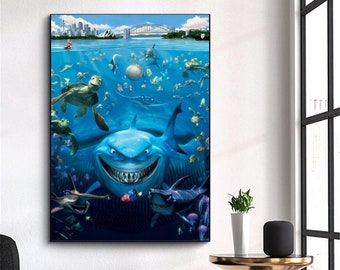 A0 A1 Finding Nemo Bruce Shark Kids Classic Movie Poster Large Wall Art Print 