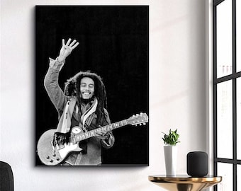 Bob Marley Musik Sångare Canvas Poster Väggkonst Dekor Heminredning Ramlös