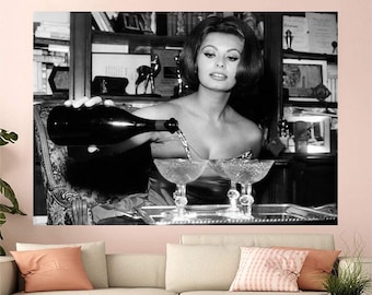 Sophia Loren, Music Singer Canvas Poster Wall Art Decor Home Decor Frameless