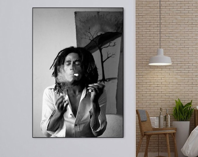 Bob Marley Poster Music Canvas Poster Wall Art Decor Home Decor Frameless