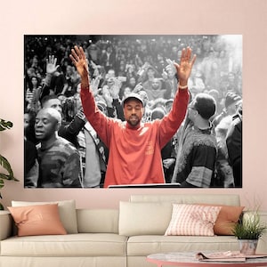 Póster en lienzo de Kanye West, cantante de música, decoración de pared, decoración del hogar, sin marco