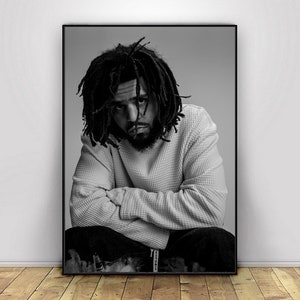 J Cole, Music Singer Canvas Poster Wall Art Decor Home Decor Frameless