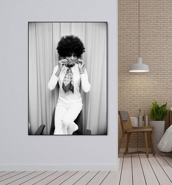 Diana Ross 90s, Music Singer Canvas Poster Wall Art Decor Home Decor Frameless