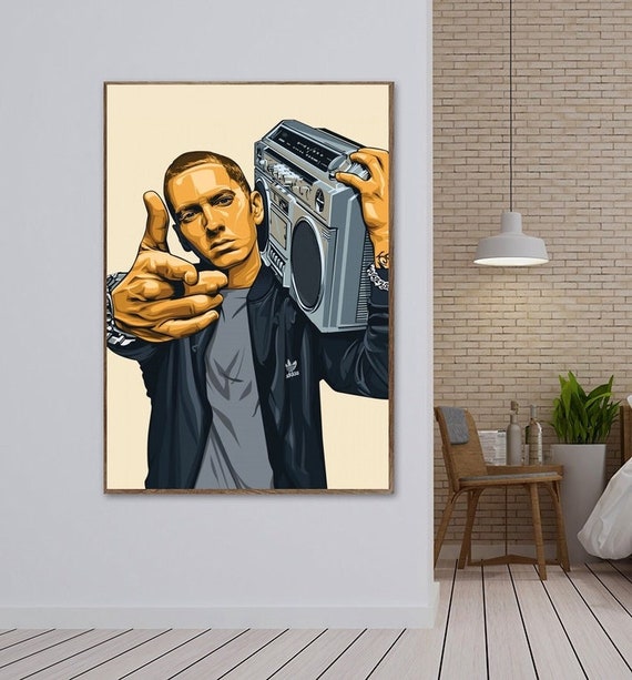 Hip Hop Singer Eminem Posters and Prints Motivational Qoutes Canvas  Painting Rapper Wall Art Pictures for Home Room Decoration