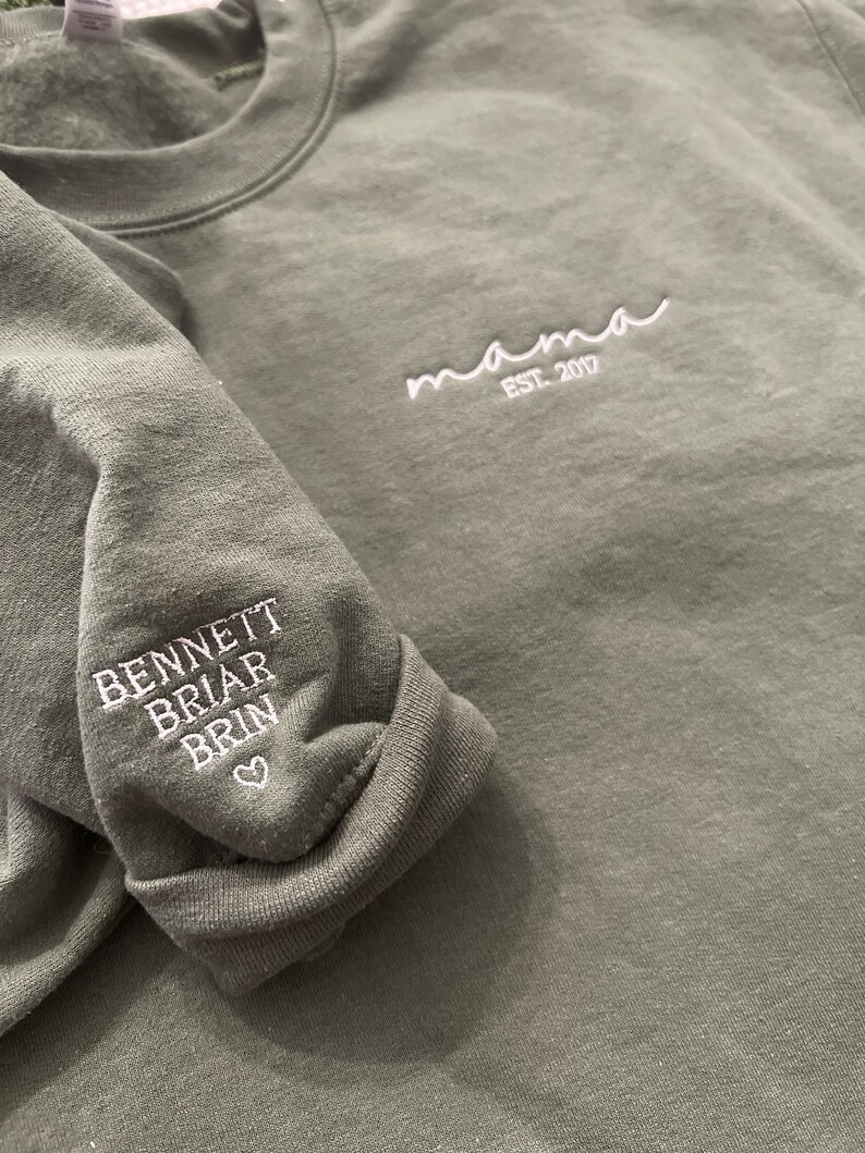 Custom Pocket and Sleeve Embroidered Sweatshirt Embroidered - Etsy