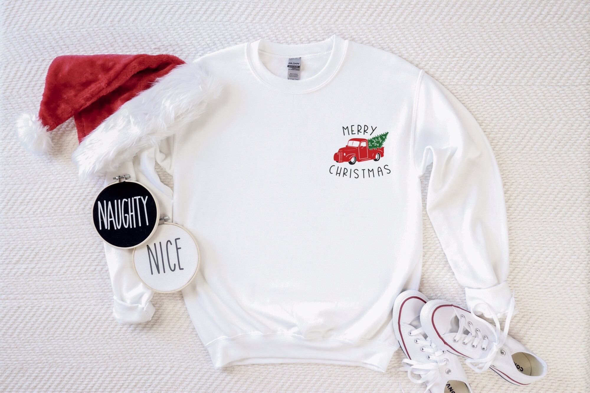 Embroidered Merry Christmas Sweatshirt 