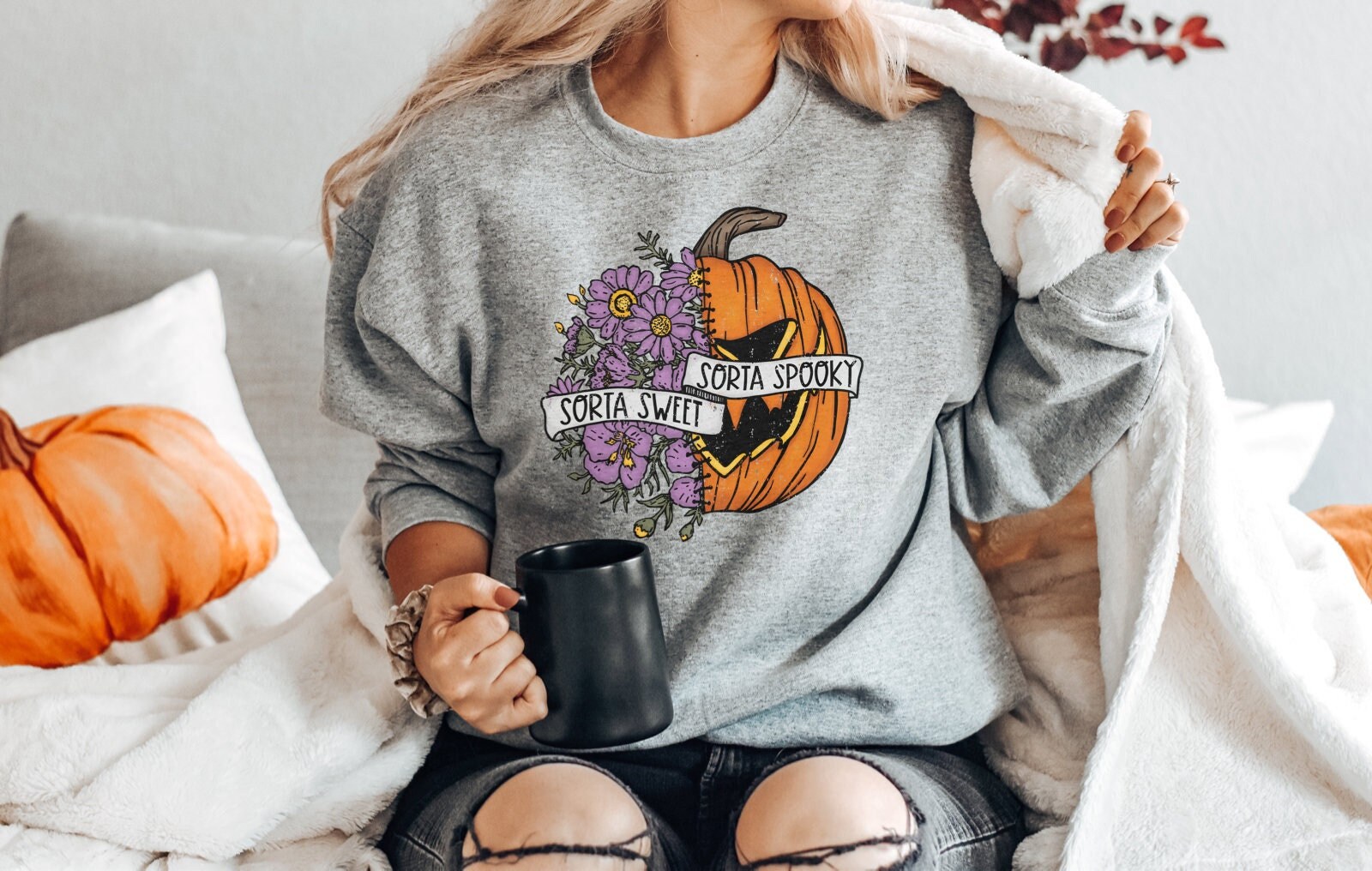Spooky Season Sweatshirt Fall Themed 