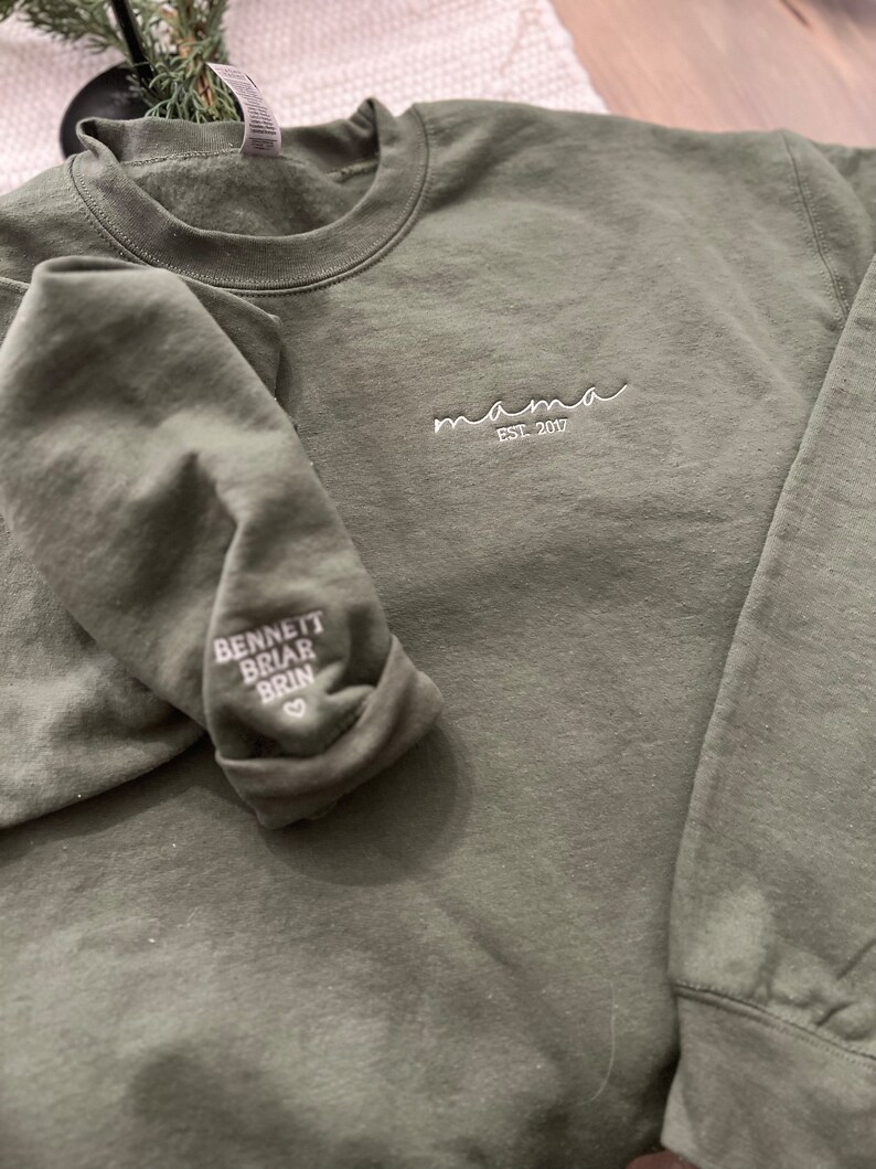 Custom Pocket and Sleeve Embroidered Sweatshirt Embroidered - Etsy