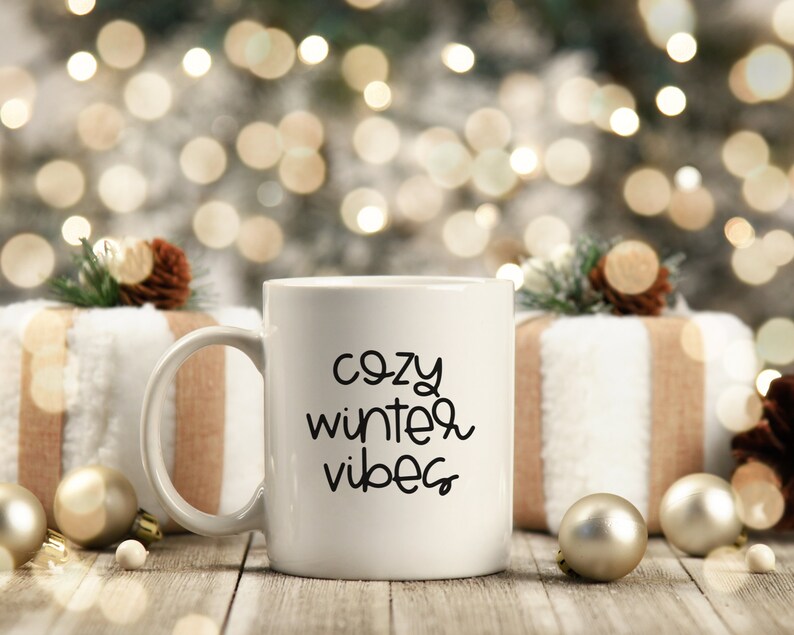 Cozy Winter Vibes Christmas Mugs for Women Winter Coffee  Etsy