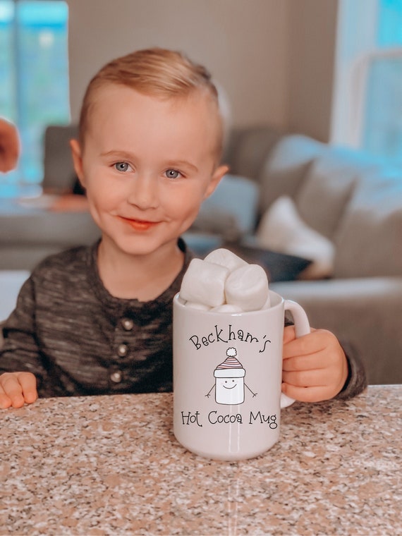 Kids Hot Chocolate Mug, Personalized Kids Mugs, Kids Christmas Mug