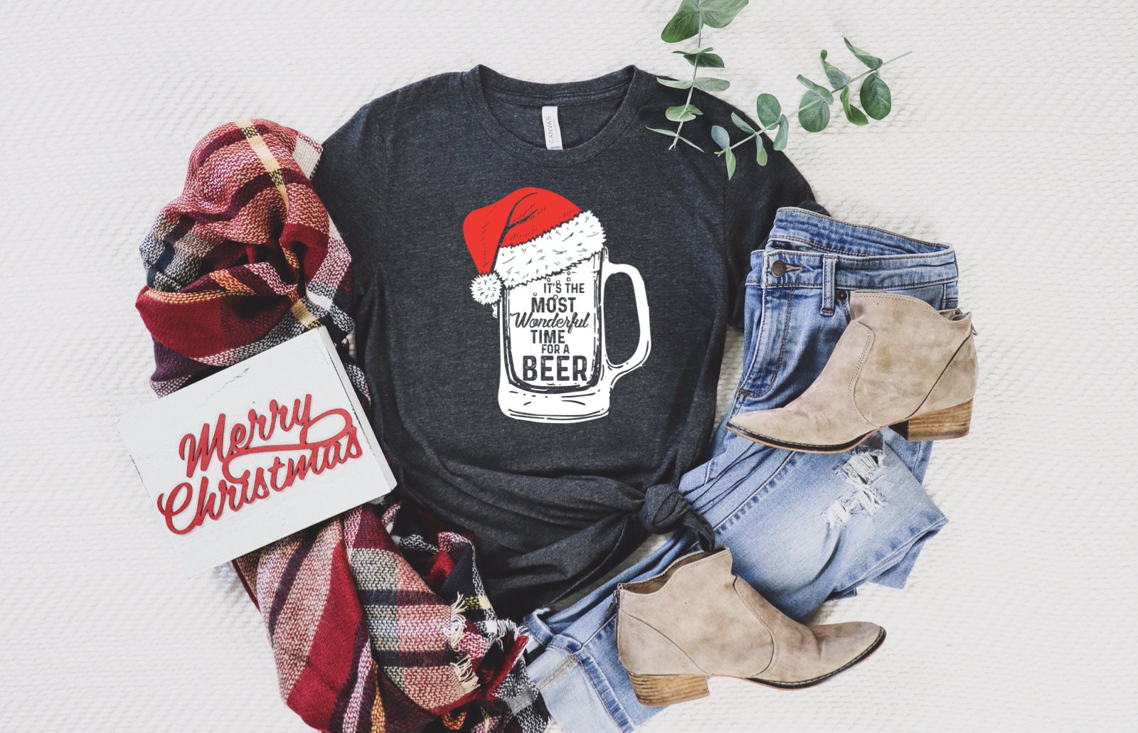 Christmas Beer Shirt Funny Christmas Shirt Time for A Beer Etsy