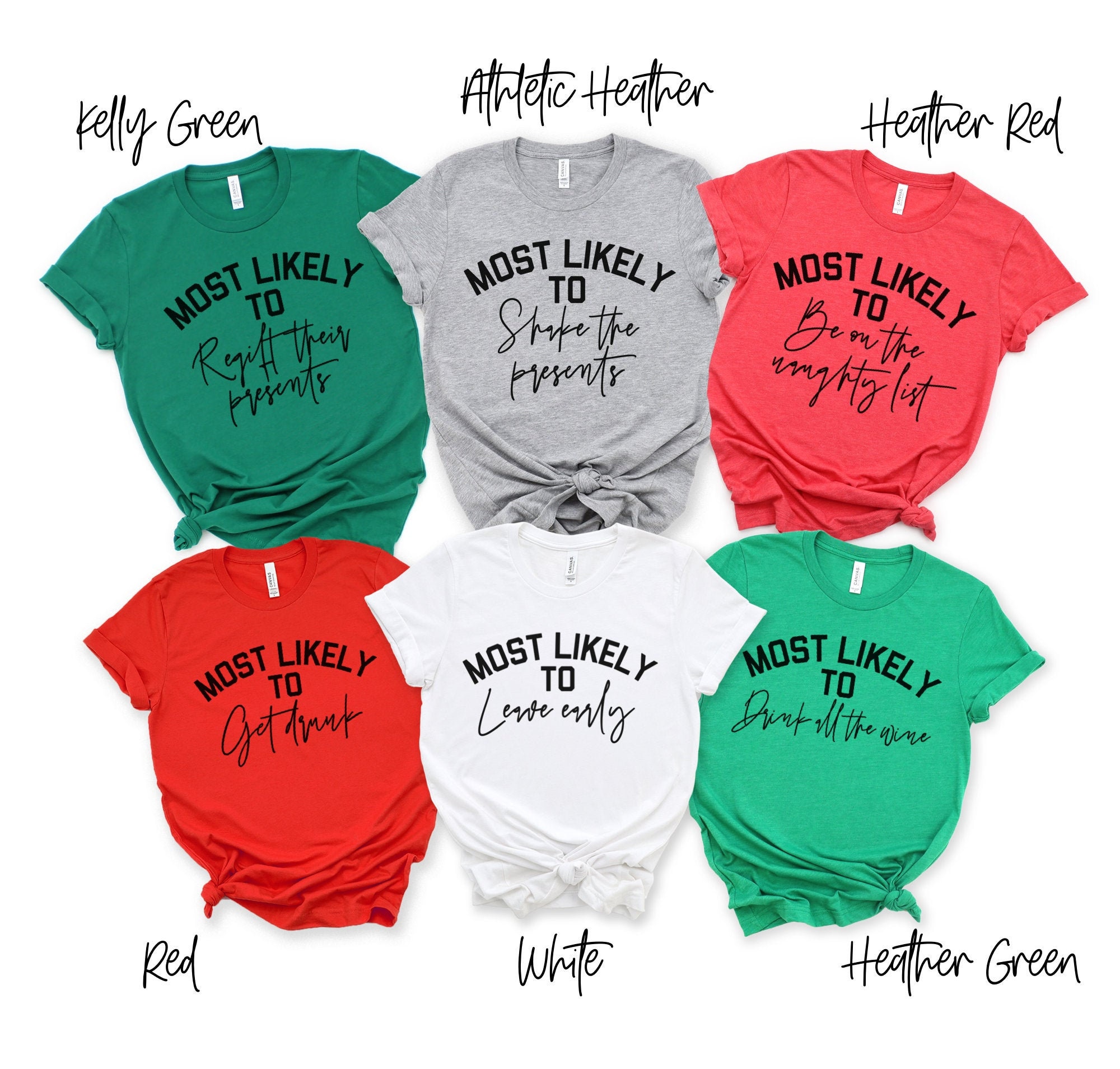 Family Christmas Shirts Most Likely to Christmas Shirts Etsy UK