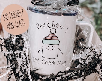 Kids Hot Chocolate Mug, Personalized Kids Mugs, Kids Christmas Mug, Personalized Mug, Christmas Gift for Kids, Custom Kids Hot Chocolate Mug