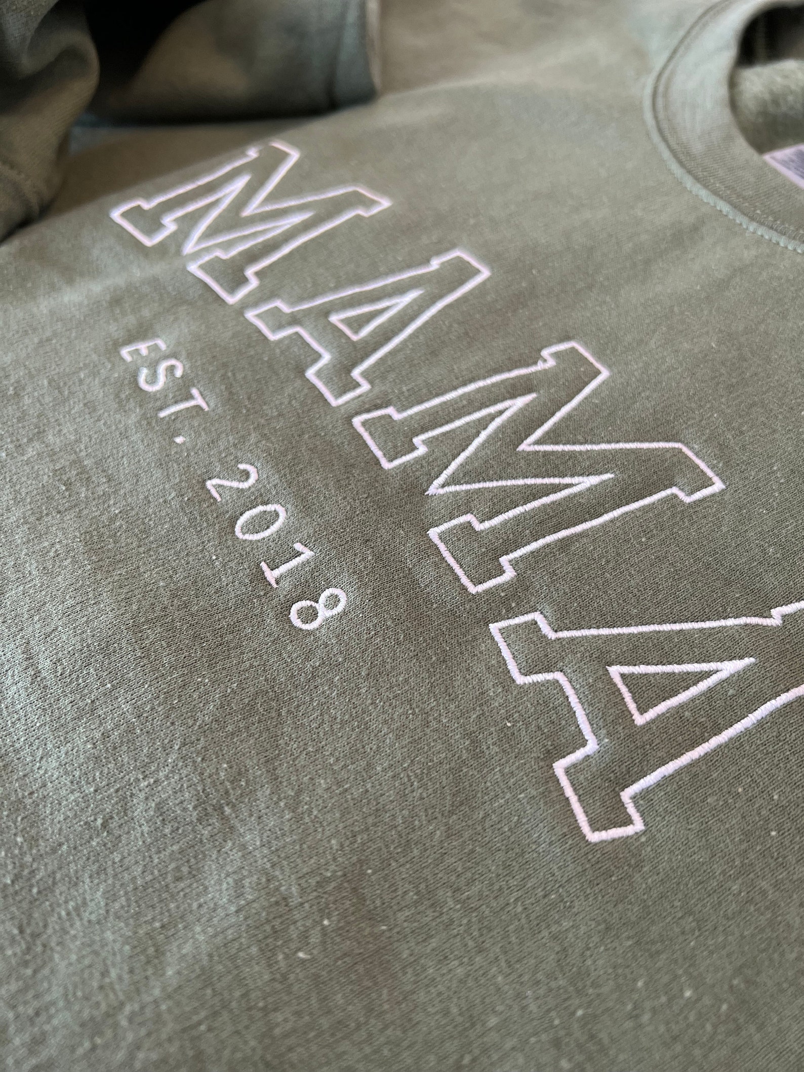 Custom Embroidered Sweatshirt for Mom Personalized Sleeve - Etsy