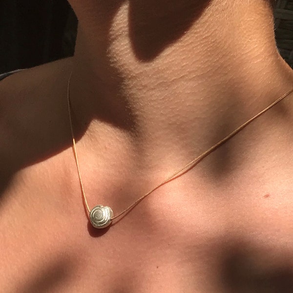 Filigrane léger argent escargot chaîne collier cordon en nylon cadeau mère petite amie