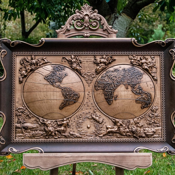 Carved Map Wall Art Etsy