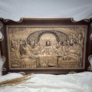 The Last Supper Wood Carving: Catholic Religious Statuary, Christian Home Decor