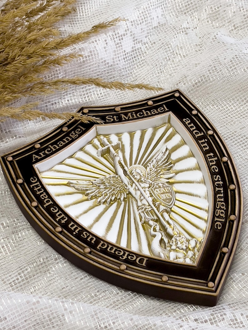 St. Michael, Holy Sword and Shield Archangel Michael Wall Plaque, Gifts ...