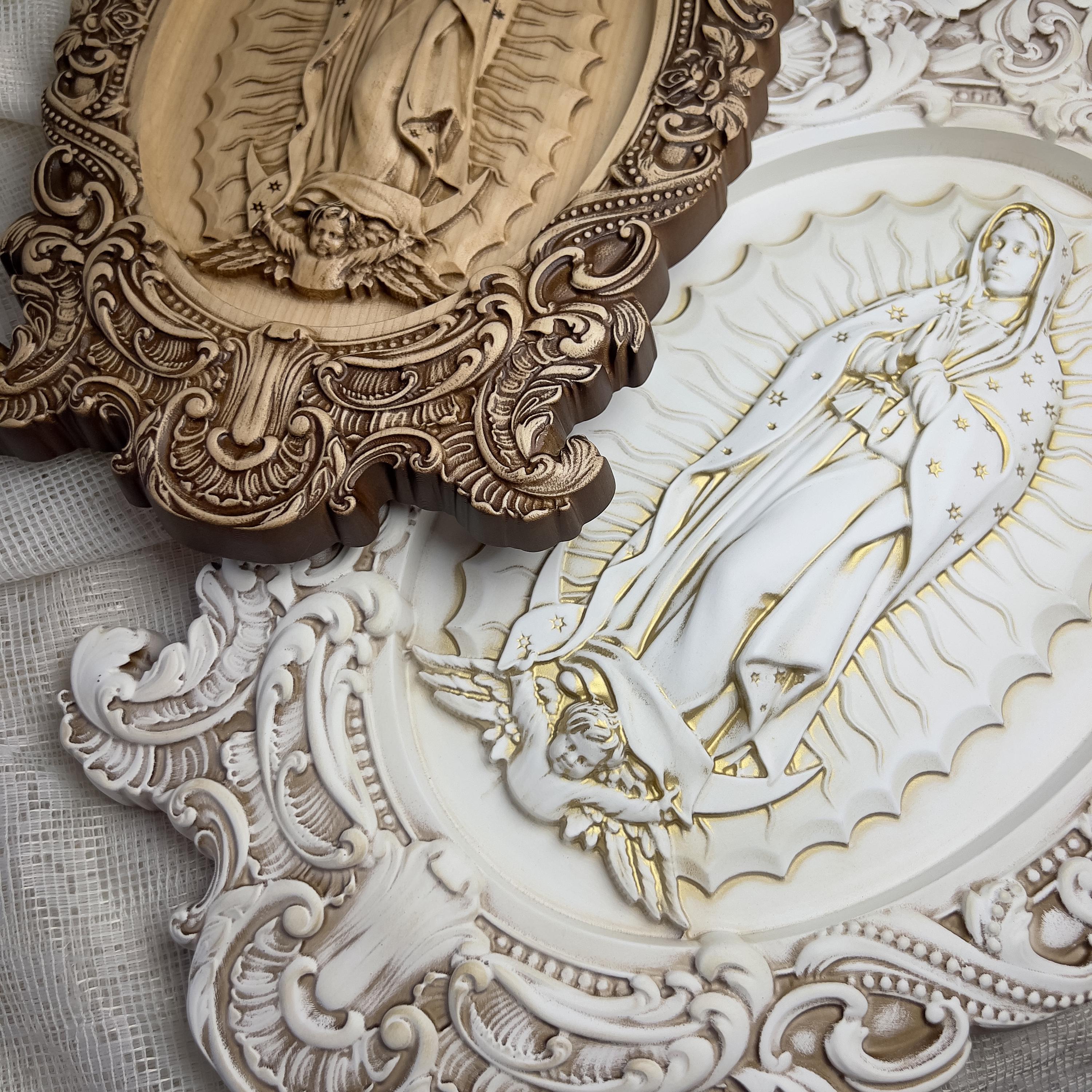 Our Lady of Guadalupe Wood Carving, Catholic Virgin Mary Wall Art, Gift ...