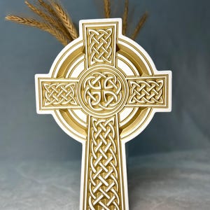 Hand Carved Wooden Celtic Cross, Celtic wedding gift, Spiritual Wall Decor,  Religious Handmade Gift, Irish Knot Wall Decor