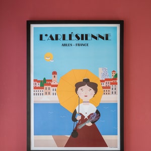 L'Arlésienne, Affiche d'Arles, Affiche Provence, Illustration Arles, Arles, Personnage Arlésien, Arles Print