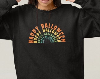 Halloween crew neck, Plus size Halloween Sweatshirt, Cute Halloween Shirt, Retro Halloween Shirt, Autumn Sweathirt, Sweatshirt for Halloween