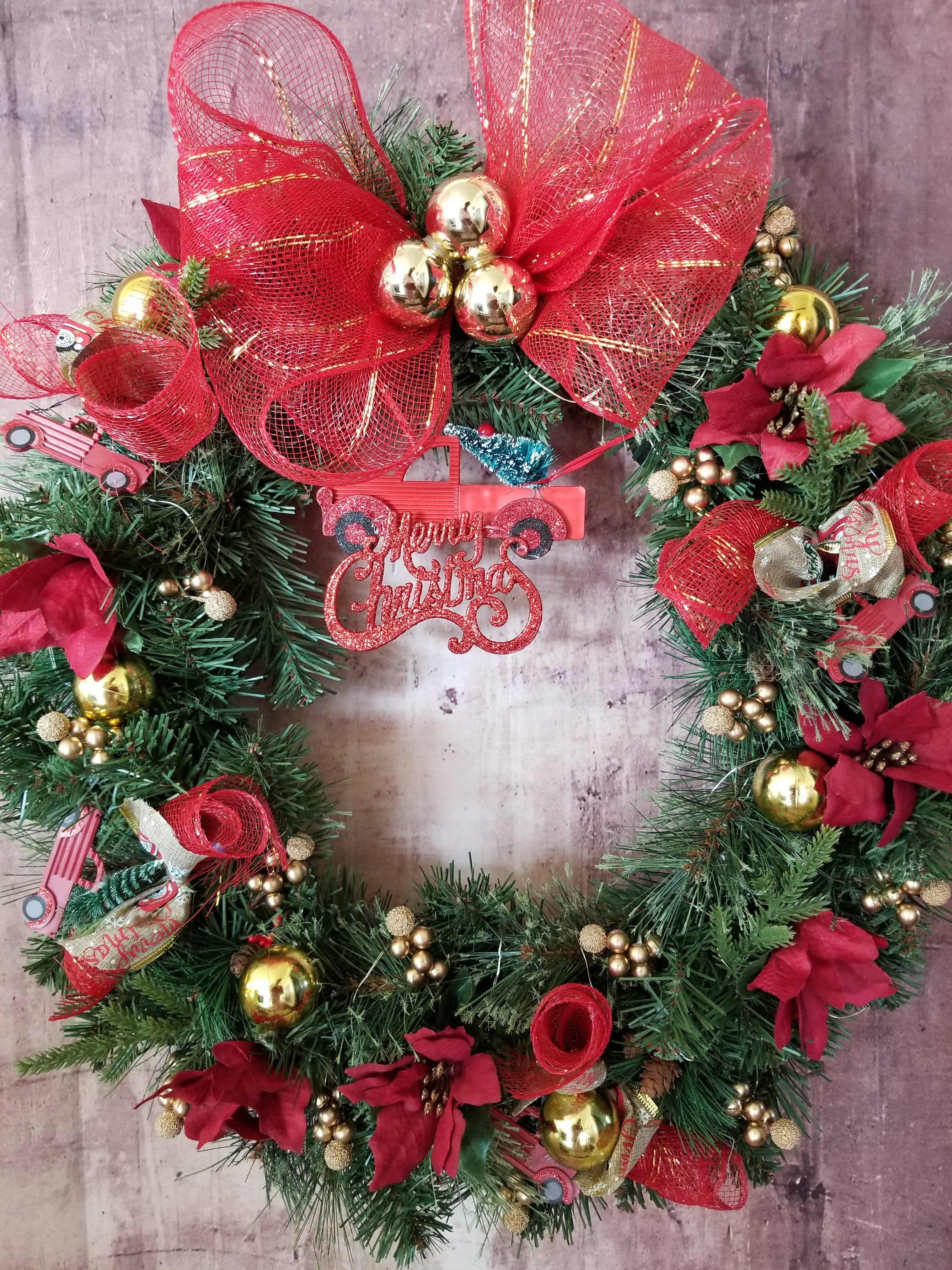 Remote Control Christmas Wreath With Lights - Holiday Wreath for