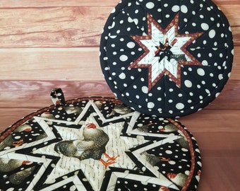 Amish Star Hot Pads For The Kitchen, 2 Pc Country Kitchen Trivet Set