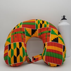 Traveling Pillow| Kente Pillow Case| African Print Pillow Covers| Pillows| Deluxe Removable Travel Neck Pillow Case