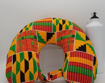 Traveling Pillow| Kente Pillow Case| African Print Pillow Covers| Pillows| Deluxe Removable Travel Neck Pillow Case