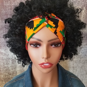 Wire Headband| African Print Headband| Kente Headband| XL African Wax Print Head Wrap