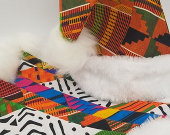 Christmas Santa Hat Kente Santa Hats African Hat For Christmas And Kwanzaa