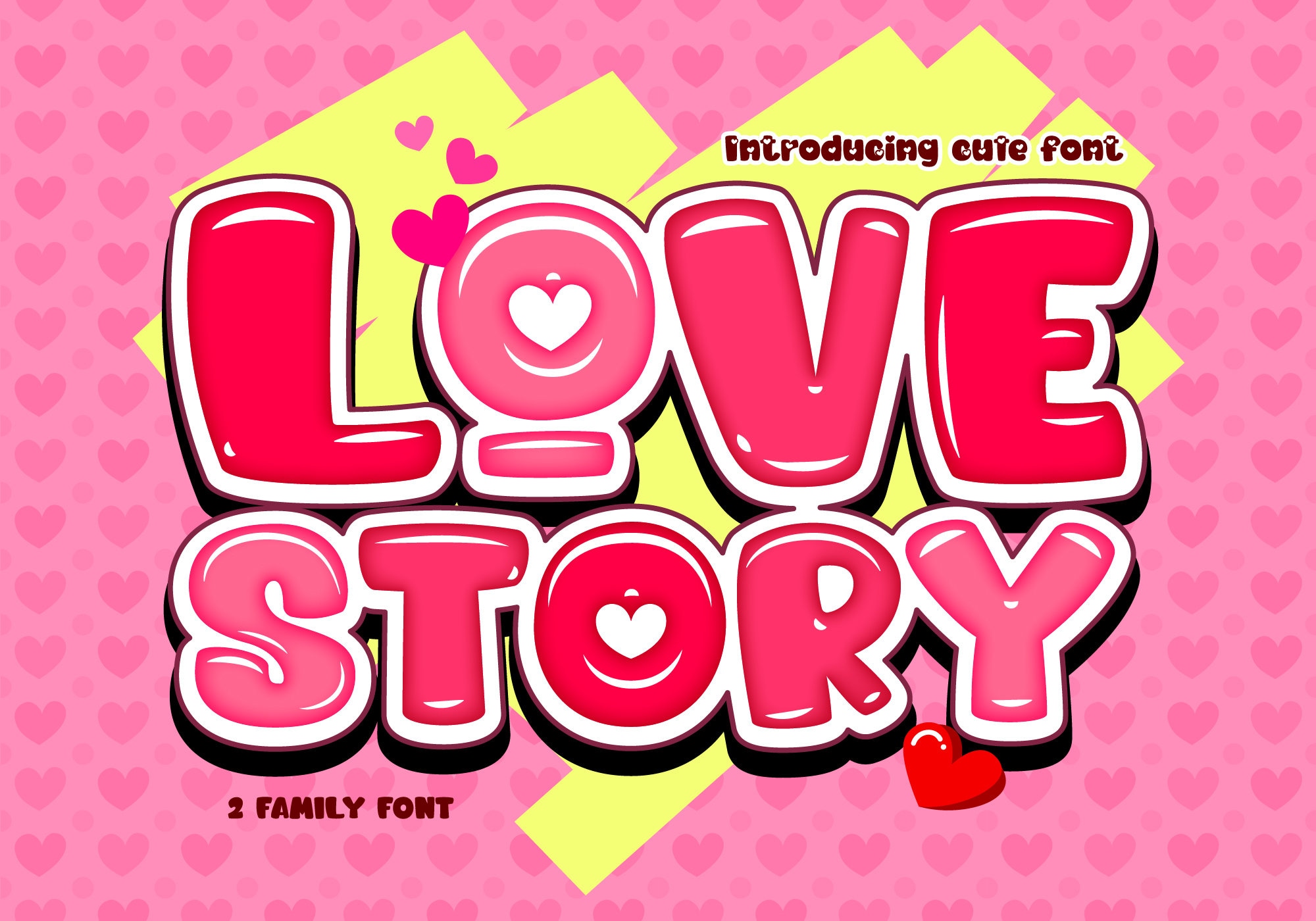 Love Story Font, Valentine font, Cute font, Bold font, Procreate font, Digital font, Digital download