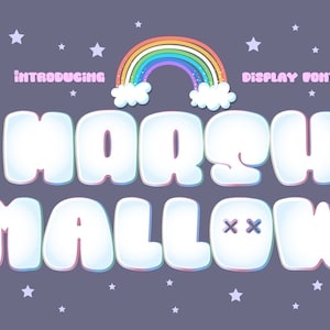 Marshmallow Font, cute, cool, and friendly display font, Digital font, Bold font, Procreate font, Chunky lettered font, Kids font