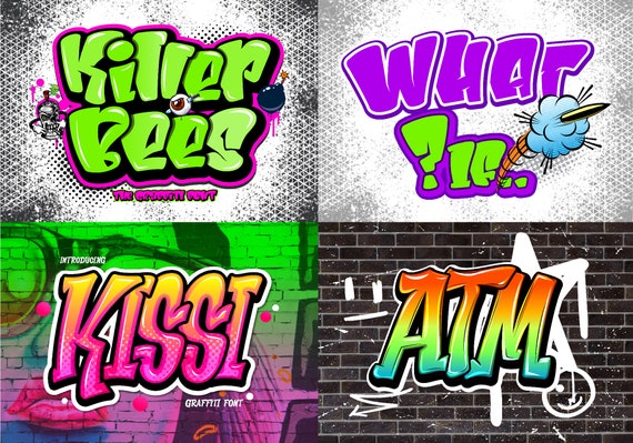 NEW 10 Exciting Graffiti Font Bundle Ver.2, Street Font