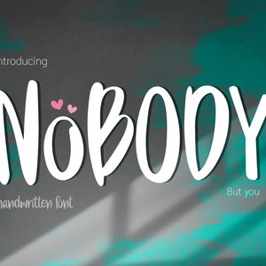 Nobody : Digital Font otf, ttf, Handwritten font, Digital Download, Procreate font, Valentine font