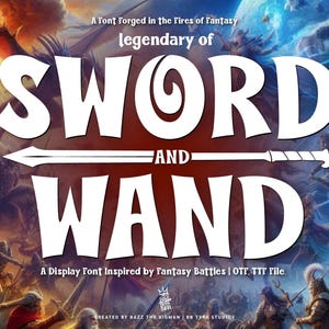 剣と杖のフォント、デジタルフォント、ゴシックフォント、ファンタジーフォント、ロックミュージックフォント、ディスプレイフォント、ハロウィンフォント