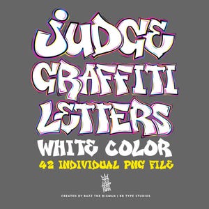 White Graffiti Bubble Letters PNG Set: Urban Hip Hop Clipart