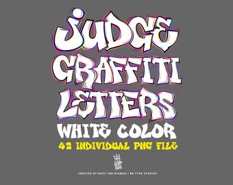 White Graffiti Bubble Letters PNG Set: Urban Hip Hop Clipart