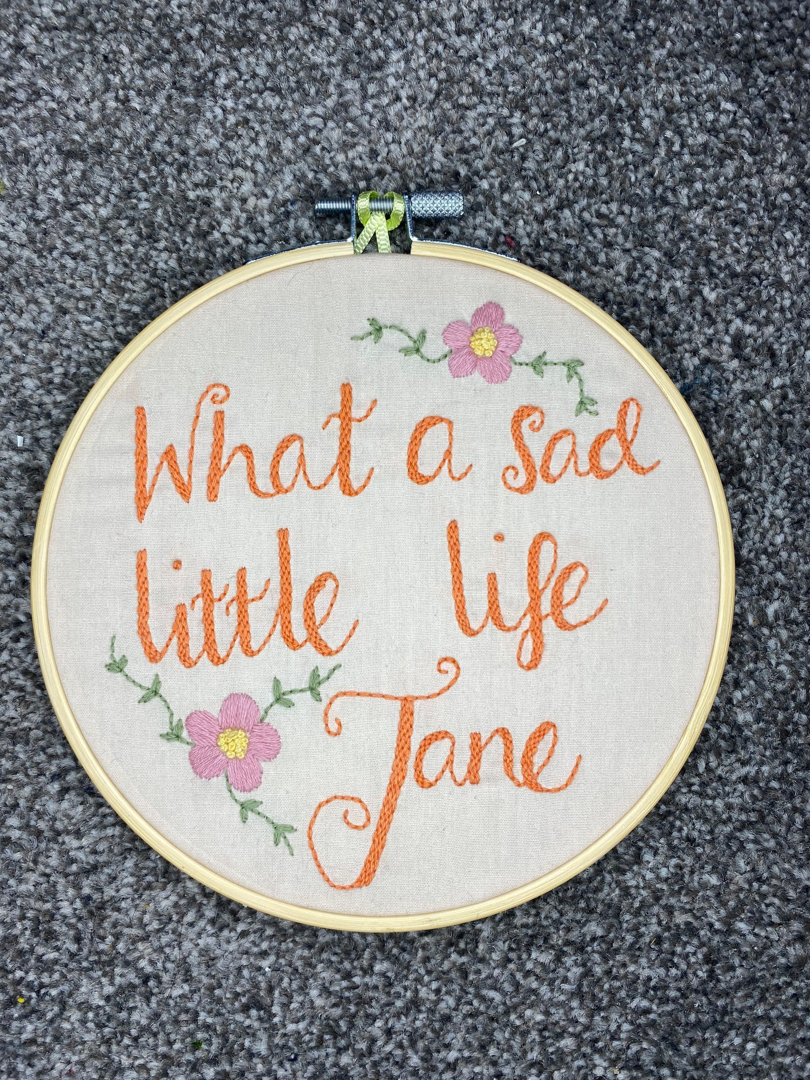 what-a-sad-little-life-jane-embroidered-hoop-come-dine-with-me