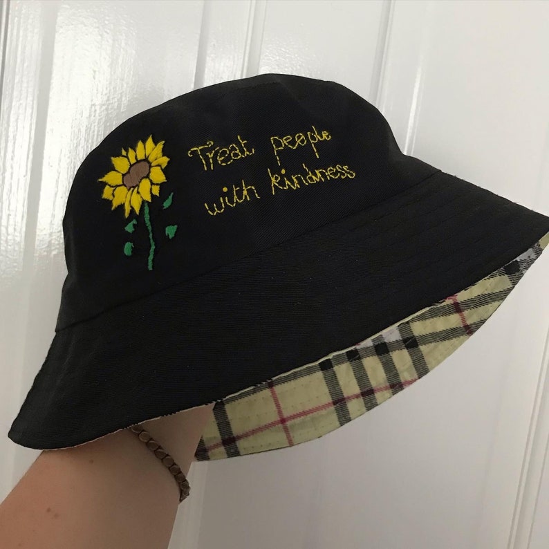 Embroidered Sunflower Bucket Hat // Custom Made // Y2K 90s 00s Etsy