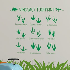 Dinosaur  Footprint Wall Decals, Dino Footprin Vinyl  Decal , Dinosaur  Wall Decal ,Nursery Kid&#39;s Dinosaur Wall Stickers