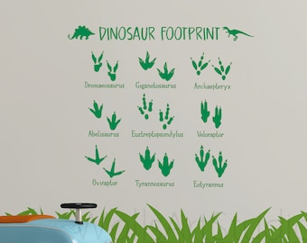 Dinosaur  Footprint Wall Decals, Dino Footprin Vinyl  Decal , Dinosaur  Wall Decal ,Nursery Kid's Dinosaur Wall Stickers